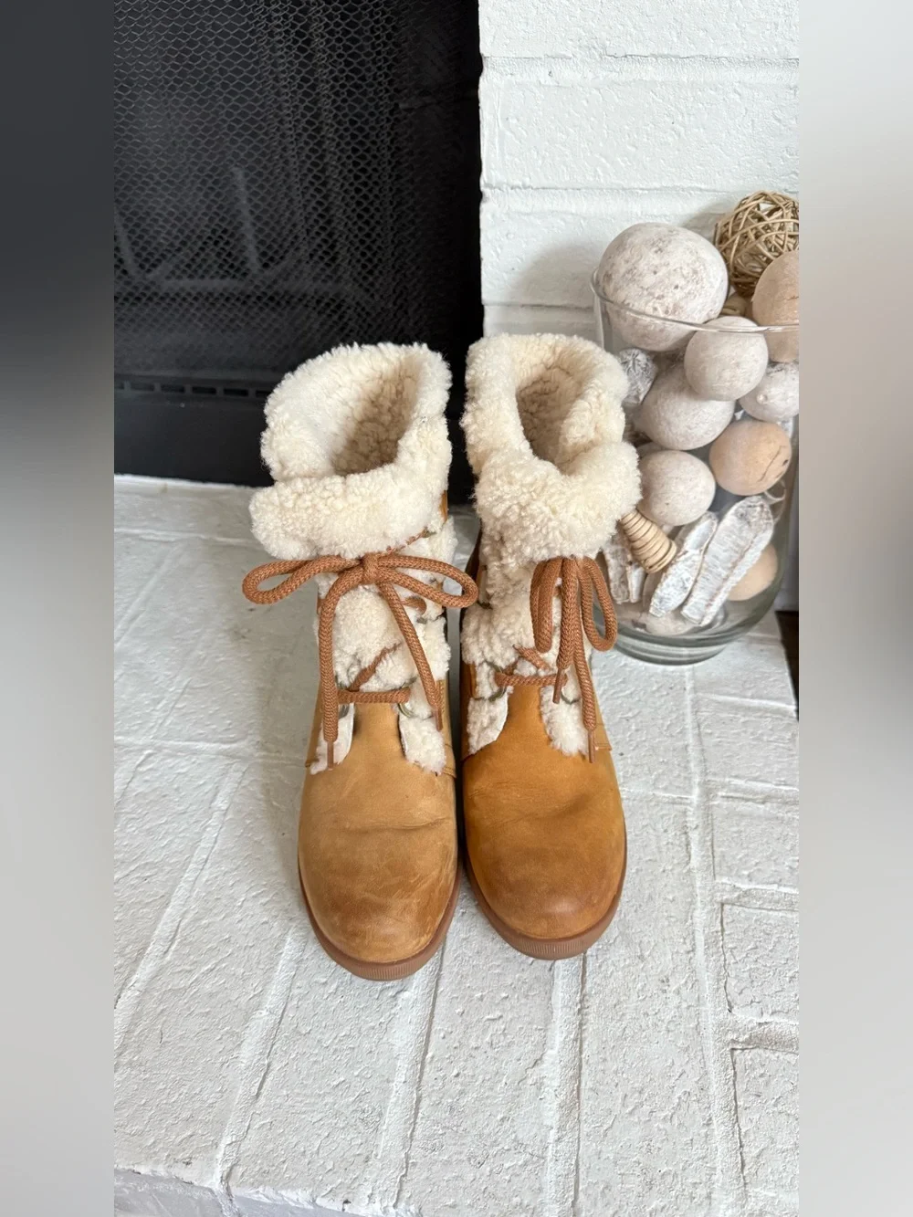 Sorel Joan of Arctic Wedge II Shearling Boots Waterproof Suede Women’s 9
